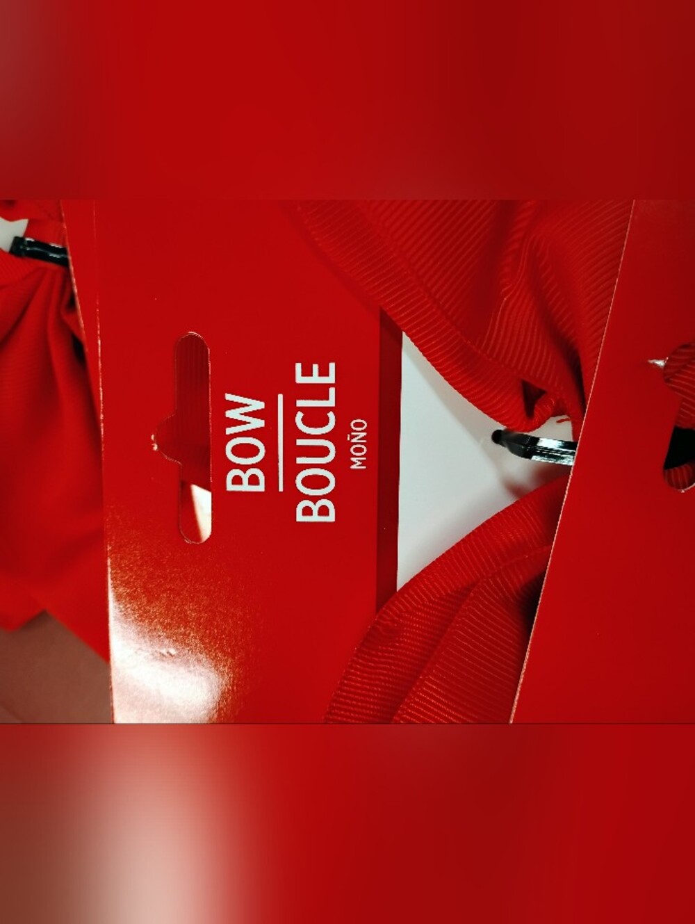 6 Red Bow Hair Bows (Set) - Picture 2 of 3